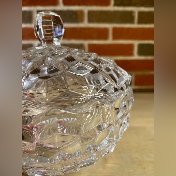 Vintage Indiana Glass Whitehall Cubist Clear Lidded Candy Dish‎ EUC - Picture 8 of 8